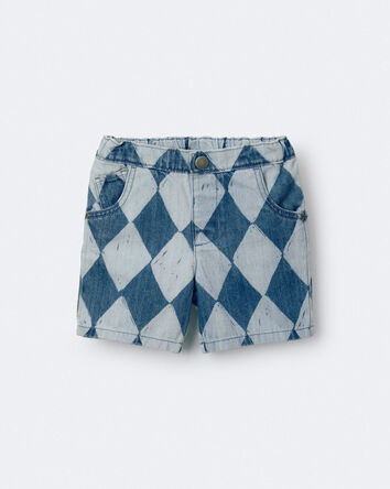 Tout-petit gar&ccedil;on - Bermuda &agrave; imprim&eacute; losange denim , 