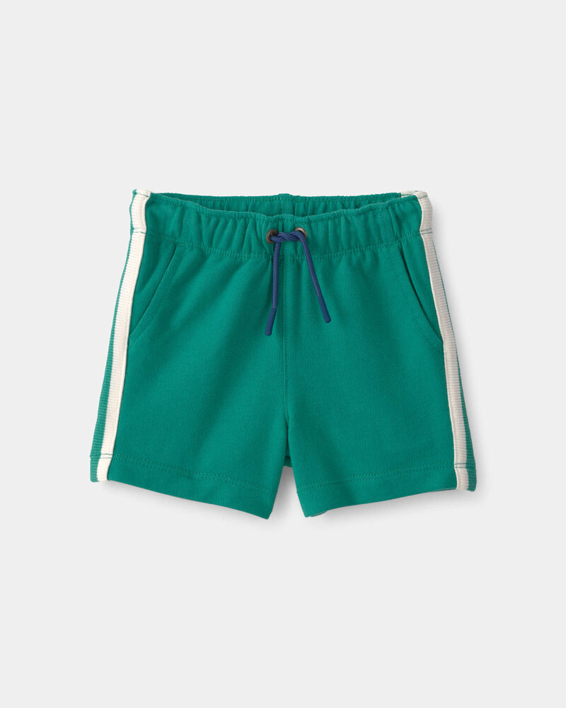 B&eacute;b&eacute; gar&ccedil;on - Short en jersey bouclette &agrave; rayures - Vert/Ivoire, image 1 sur 2 diapositives