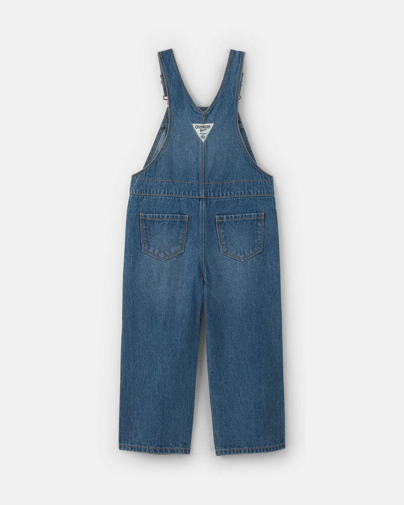 Toddler Girl Wide-Leg Overalls - Medium Wash, image 2 of 4 slides
