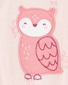 Baby Girl 1-Piece Owl Print 100% Snug Fit Cotton Footie Pyjamas, image 2 of 4 slides