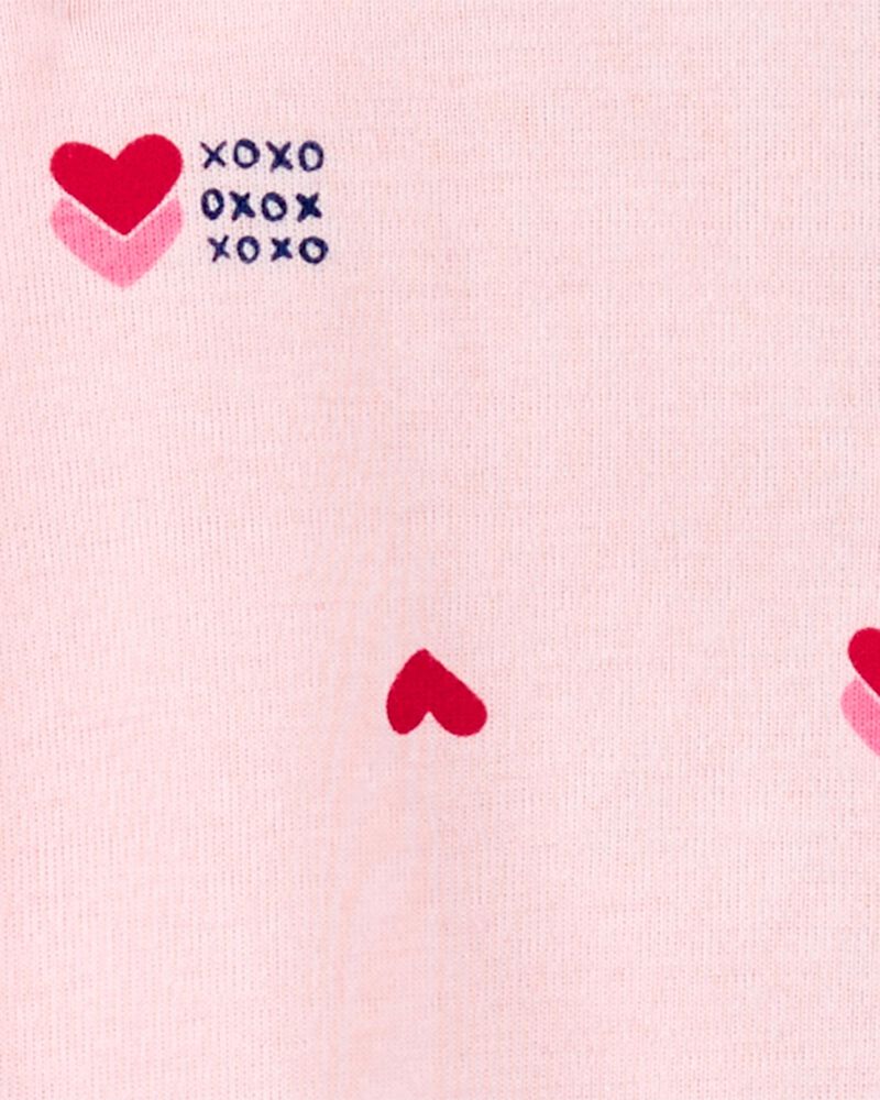 Baby Valentine's Day Heart 2-Way Zip Cotton Sleeper, image 2 of 3 slides