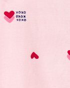 Baby Valentine's Day Heart 2-Way Zip Cotton Sleeper, image 2 of 3 slides