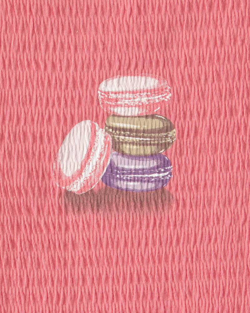 Girls Macaron Ruched Top - Coral, image 2 of 3 slides