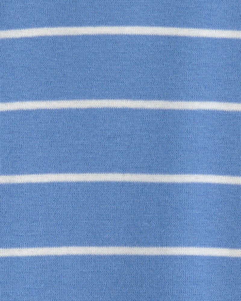Baby Boy Construction Striped 100% Cotton Snug Fit 1-Piece Pajama Set - Blue, image 4 of 5 slides