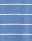 Baby Boy Construction Striped 100% Cotton Snug Fit 1-Piece Pajama Set - Blue, image 4 of 5 slides