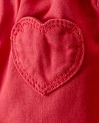B&eacute;b&eacute; fille - Pantalon en serg&eacute; avec poches motif coeur - Rouge, image 3 sur 4 diapositives