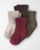 Baby 4-Pack No-Slip Ankle Socks Made with Organic Cotton, image 1 of 3 slides