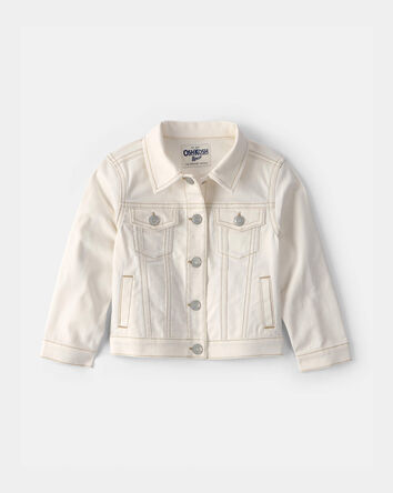 Toddler Girl Twill Jacket - Ivory, 