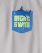 Boys Shark Short-Sleeve Loose Fit 2-Piece pyjama Set - Grey/Blue, image 3 of 4 slides