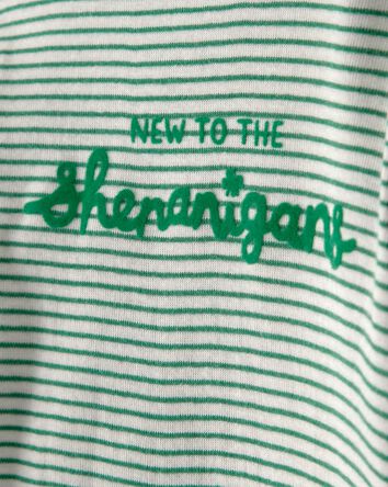 B&eacute;b&eacute; - Ensemble 2 pi&egrave;ces cache-couche &agrave; manches longues ray&eacute; et pantalon de la Saint-Patrick &ndash; Vert/Blanc, 