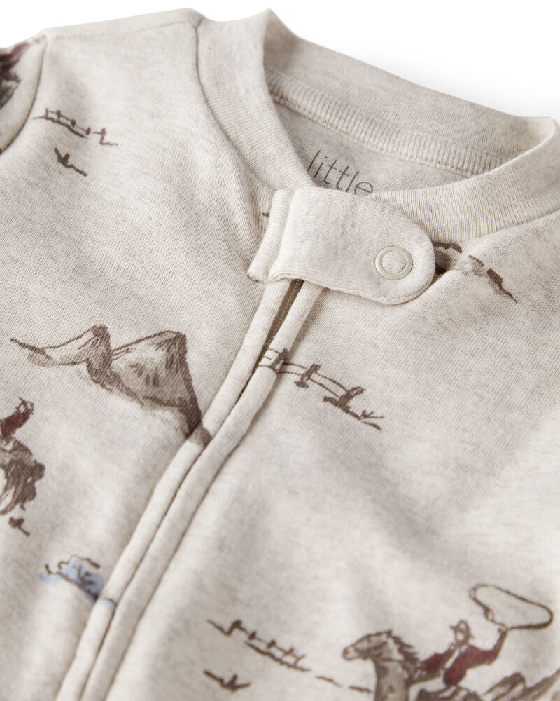 Baby Organic Cotton Sleep & Play Pyjamas in Western Rodeo Print, image 2 of 4 slides