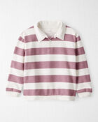 Girls Organic Cotton Henley Top in Stripes, image 1 of 4 slides