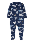 Toddler 1-Piece Arctic Animal Fleece Footie Pyjamas, image 1 of 4 slides