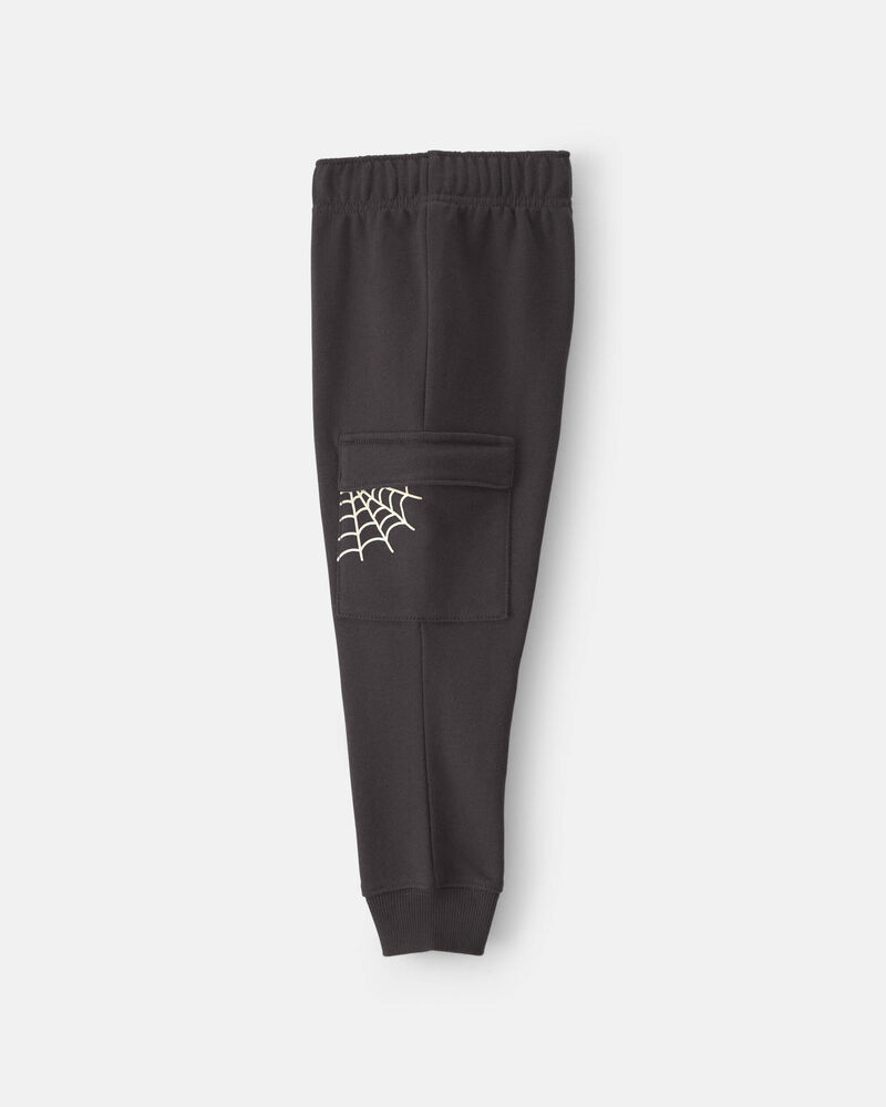 B&eacute;b&eacute; gar&ccedil;on - Ensemble 2 pi&egrave;ces chandail et pantalon en jersey bouclette &laquo;Boo Yeah&raquo; d&rsquo;Halloween - Gris/Noir, image 3 sur 5 diapositives