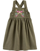 Embroidered Floral Linen Dress, image 1 of 3 slides