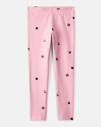 Filles - Legging extensible à enfiler en coton – Rose, 