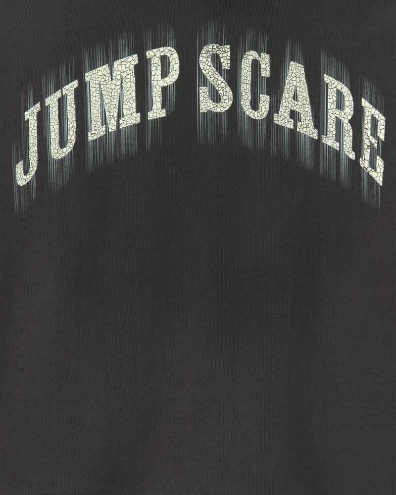 Boys 'Jump Scare' Halloween French Terry Hoodie - Black/White, image 3 of 5 slides