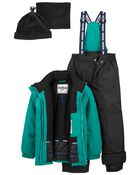 Kid 2-Piece Snowsuit With Bonus Hat And Neck Warmer, image 2 of 3 slides