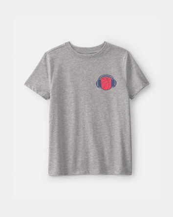 Gar&ccedil;ons - T-shirt &agrave; imprim&eacute; basketball &laquo;Streetball&raquo; - Gris, 