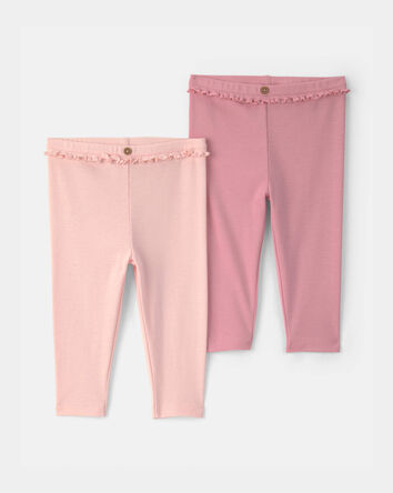 Baby Girl 2-Pack Cotton Pants - Pink, 