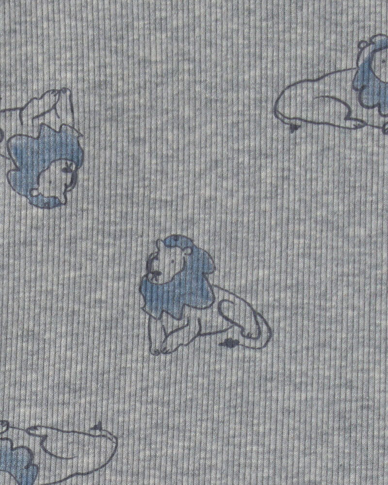Baby Boy 2-Piece Lion Top & Pant Set - Grey, image 2 of 3 slides