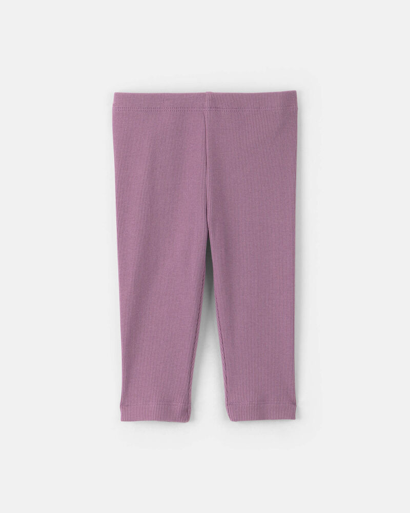 Baby Girl 2-Pack Floral Pull-On Pants - Purple, image 2 of 5 slides