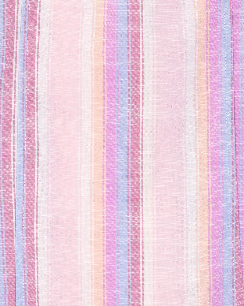 Kid Striped Poplin Dress -Pink, image 3 of 4 slides