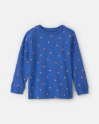 Gar&ccedil;ons - T-shirt manches longues &agrave; motif football &ndash; Bleu, image 1 sur 2 diapositives