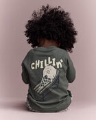 Tout-petit gar&ccedil;on - T-shirt &agrave; manches longues &agrave; imprim&eacute; &laquo;Chillin&rsquo;&raquo; - Olive, image 1 sur 7 diapositives