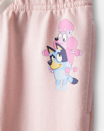 Baby Girl Bluey French Terry Drawstring Joggers - Pink, 