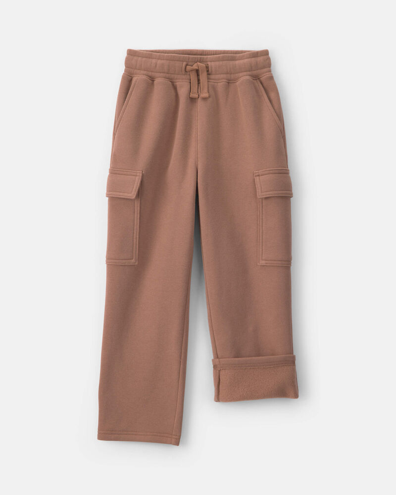 Boys Fleece Cargo Pants - Tan, image 3 of 6 slides