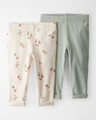 Baby 2-Pack Organic Cotton Rib Leggings, image 1 of 5 slides