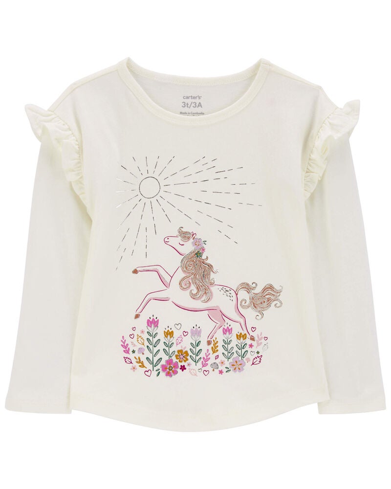 Toddler Unicorn Flutter Graphic T-Shirt, image 1 of 3 slides