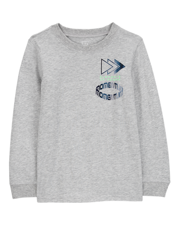 Kid Sports Momentum Cotton Blend Long-Sleeve Tee - Grey, 