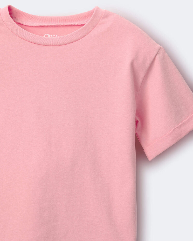 Toddler Girl Rolled Cuff Tee - Light Pink, image 5 of 5 slides