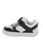 Baby Every Step® First Walker  Faux Leather Fashion Sneakers - White/Black, image 6 of 7 slides