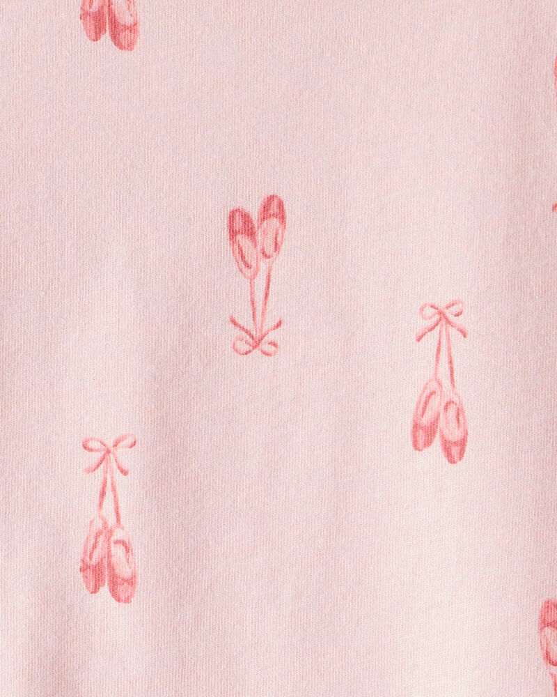 Toddler Girl Ballet Slippers Long-Sleeve Peplum Top - Pink, image 2 of 3 slides