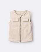 Toddler Zip-Up Vest - Khaki, image 5 of 6 slides