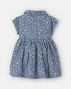 Baby Girl Floral Chambray Dress, image 2 of 5 slides
