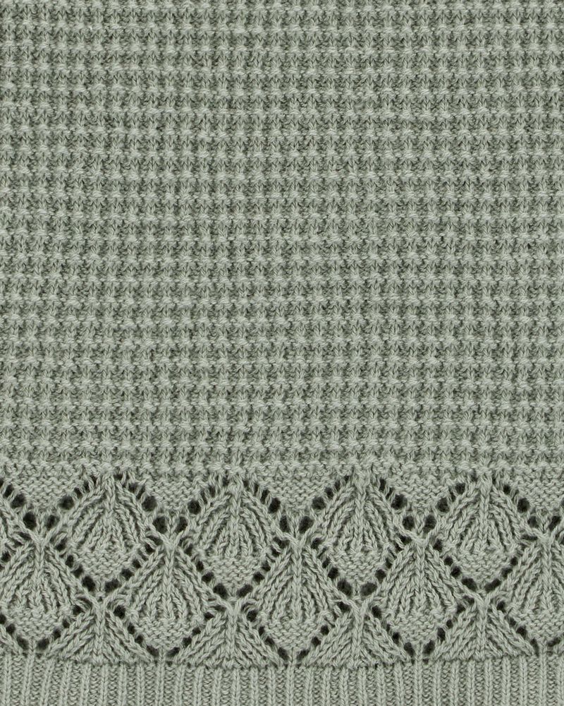 Kid Pointelle Crotchet Knit Skirt - Green, image 3 of 4 slides