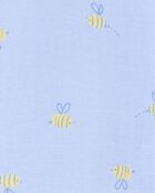 Toddler Bee Print Loose Fit 2-Piece Pyjamas - Blue, image 2 of 3 slides