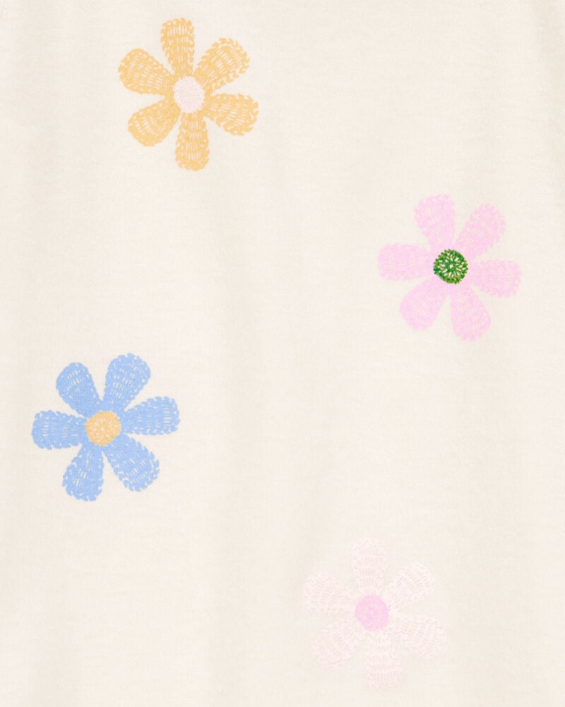 Toddler Flower Short-Sleeve Graphic Tee - Ivory, image 2 of 2 slides