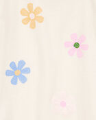 Toddler Flower Short-Sleeve Graphic Tee - Ivory, image 2 of 2 slides