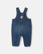 Baby Girl Denim Overalls - Medium Wash, image 2 of 5 slides