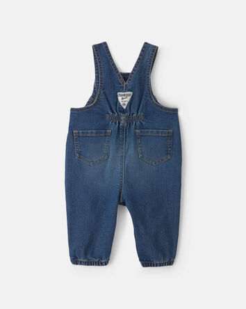 B&eacute;b&eacute; fille - Salopette en denim - D&eacute;lav&eacute; fonc&eacute;, 