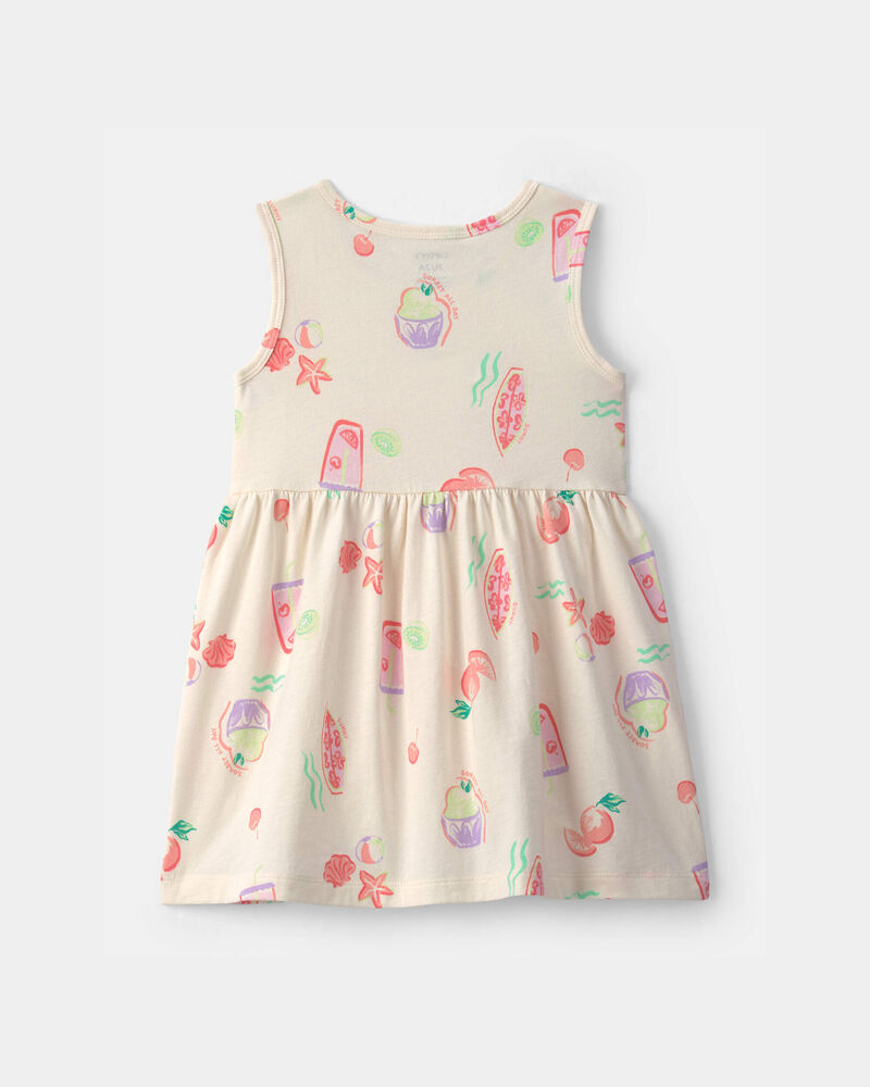 Toddler Girl Summer Sleeveless Dress - Cream, image 2 of 4 slides