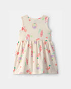 Toddler Girl Summer Sleeveless Dress - Cream, image 2 of 4 slides
