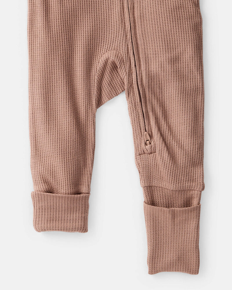 Baby Solid PurelySoft Long-Sleeve 2-Way Zip Sleeper - Brown, image 4 of 8 slides