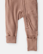 Baby Solid PurelySoft Long-Sleeve 2-Way Zip Sleeper - Brown, image 4 of 8 slides