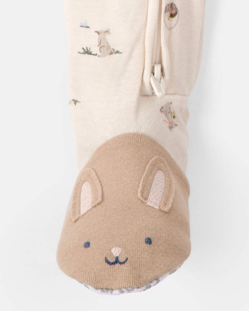 Baby Easter Bunny 100% Cotton Snug Fit 1-Piece Pyjama - Cream, image 3 of 5 slides